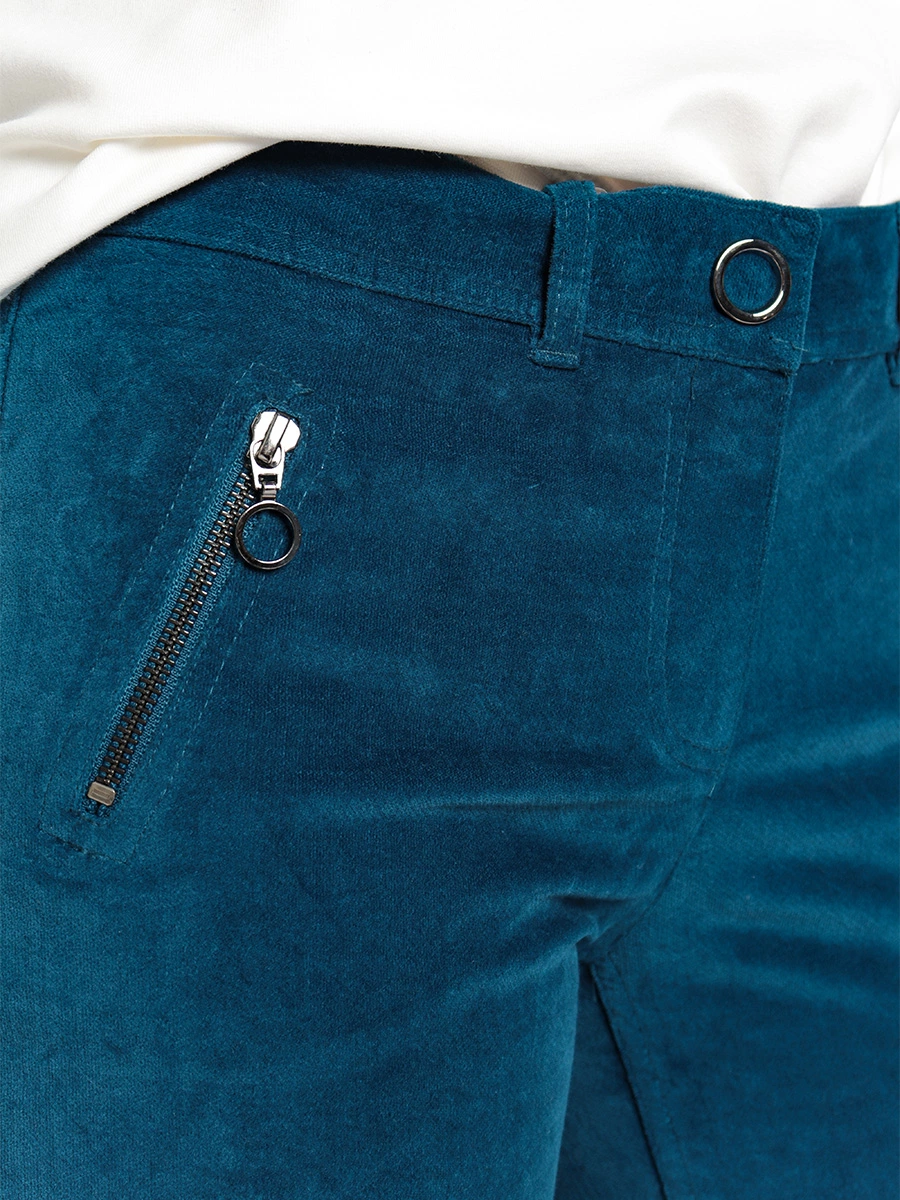 Синие бархатные брюки